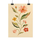 Cream Floral Stem Print