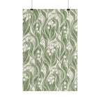 Green Lily Pattern Print