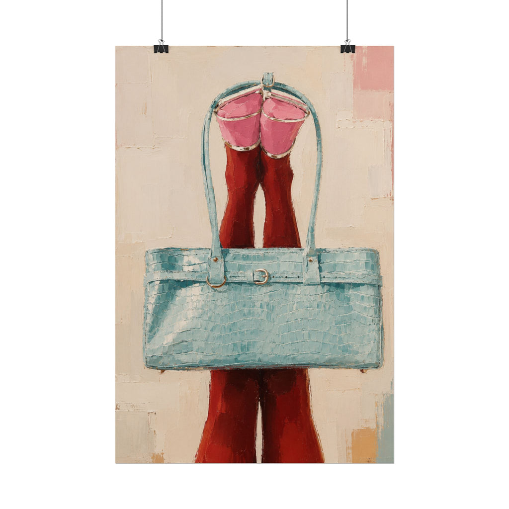 Blue Handbag Print