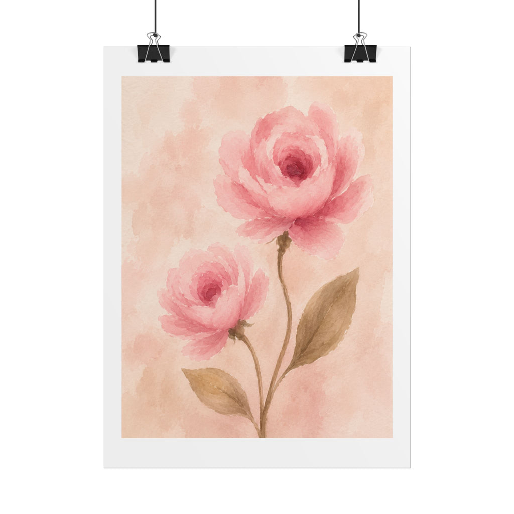 Pink Ranunculus Watercolor Print