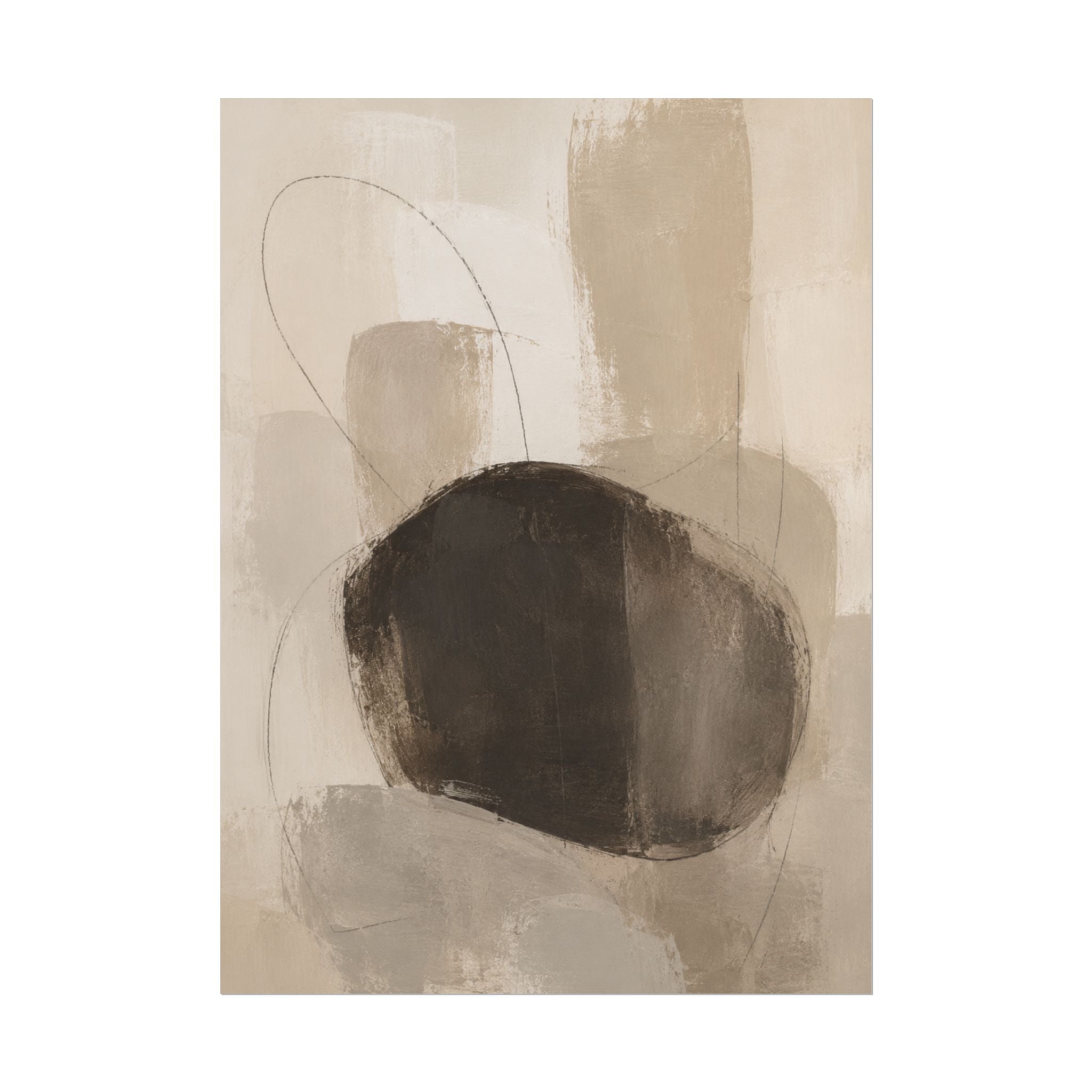 Charcoal Neutral Abstract Print