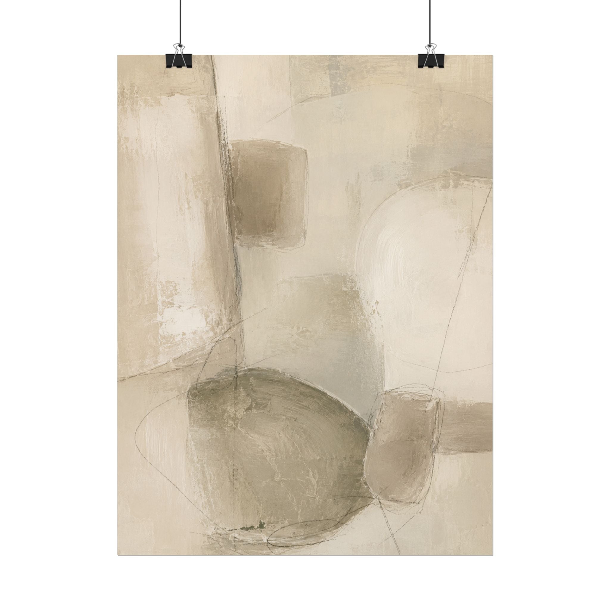 Soft Neutral Abstract Print