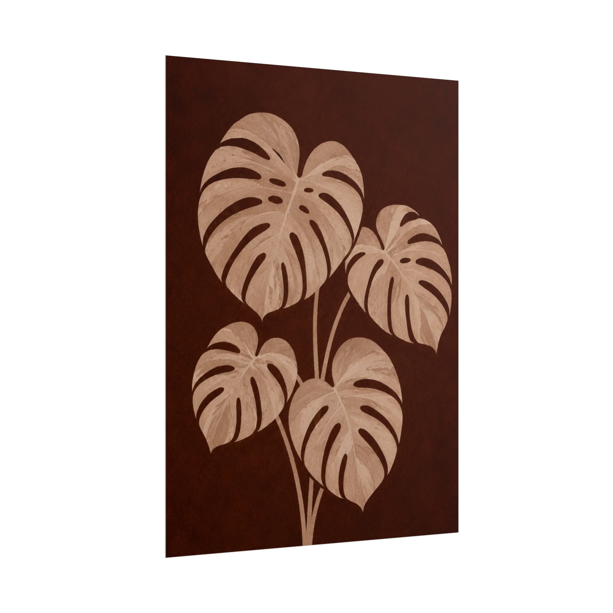 Brown Monstera Print
