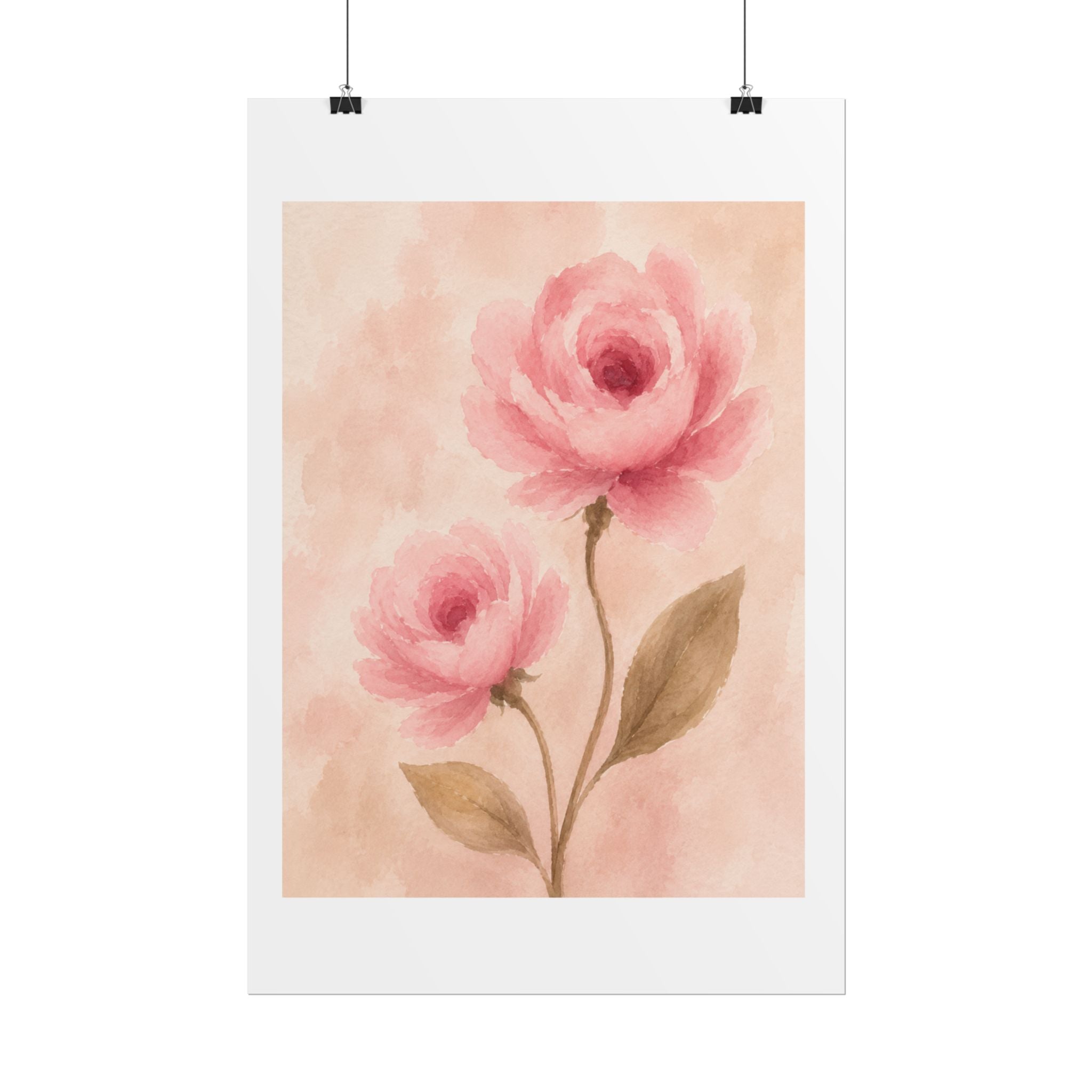 Pink Ranunculus Watercolor Print