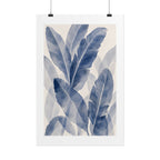 Blue Banana Leaf Print