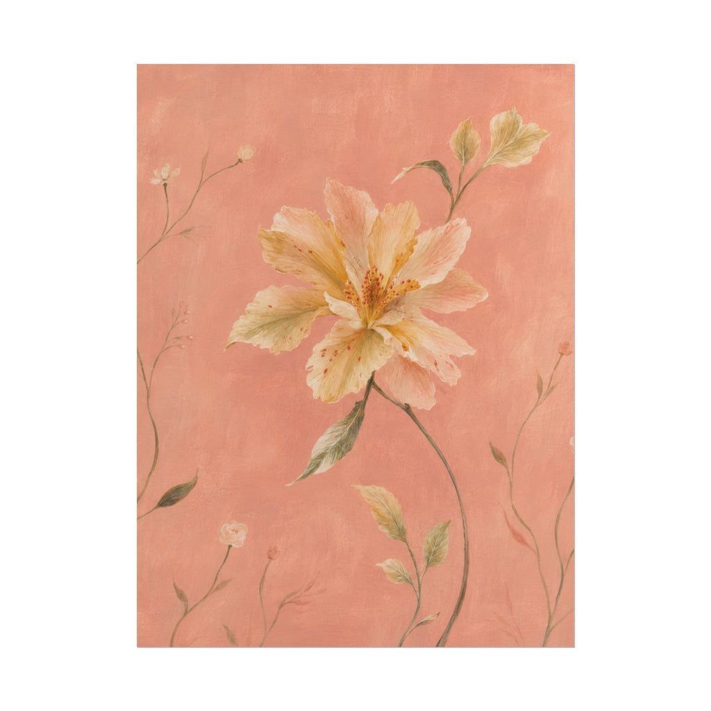 Peach Garden Flower Print