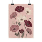 Burgundy Poppy Garden Print