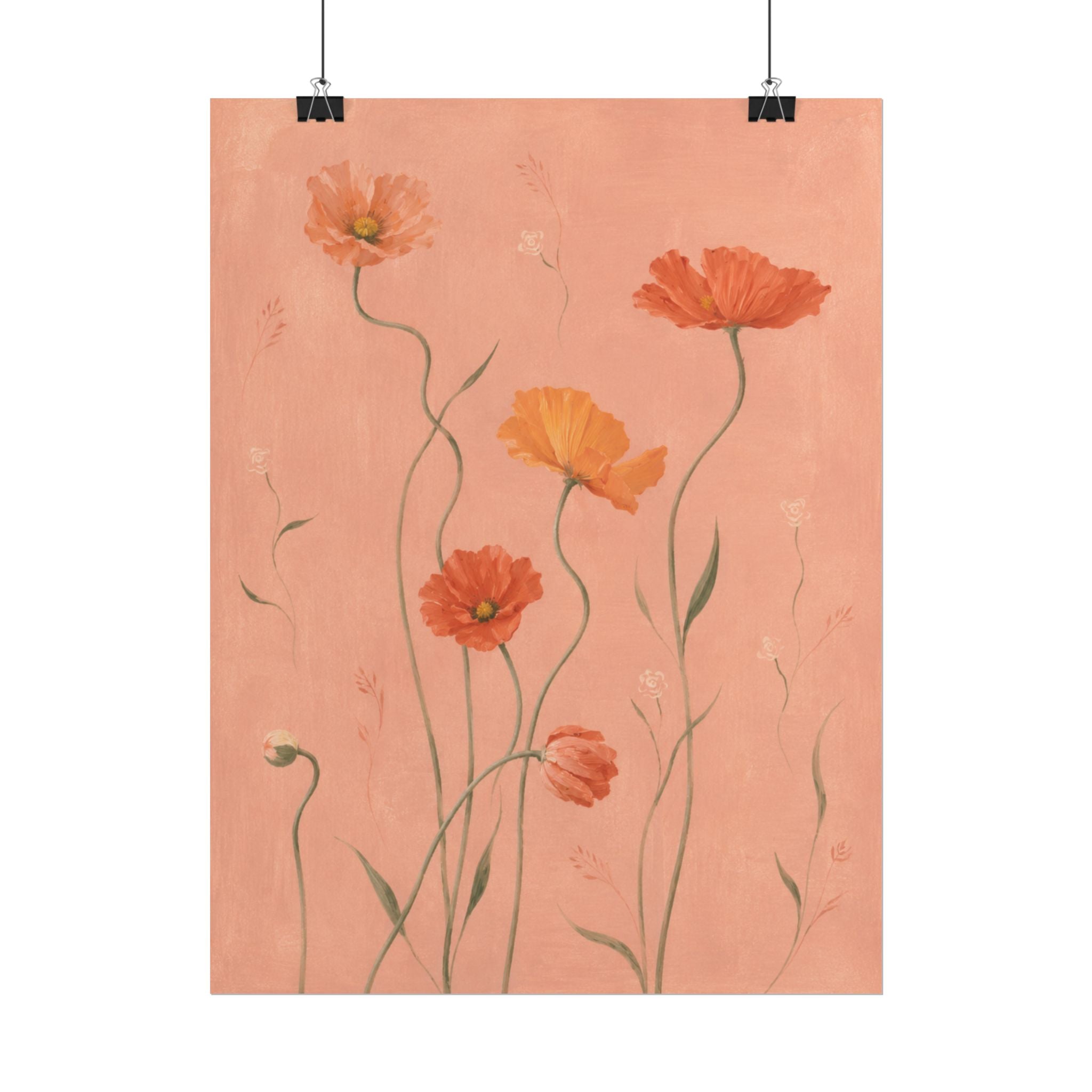Coral Wildflower Print