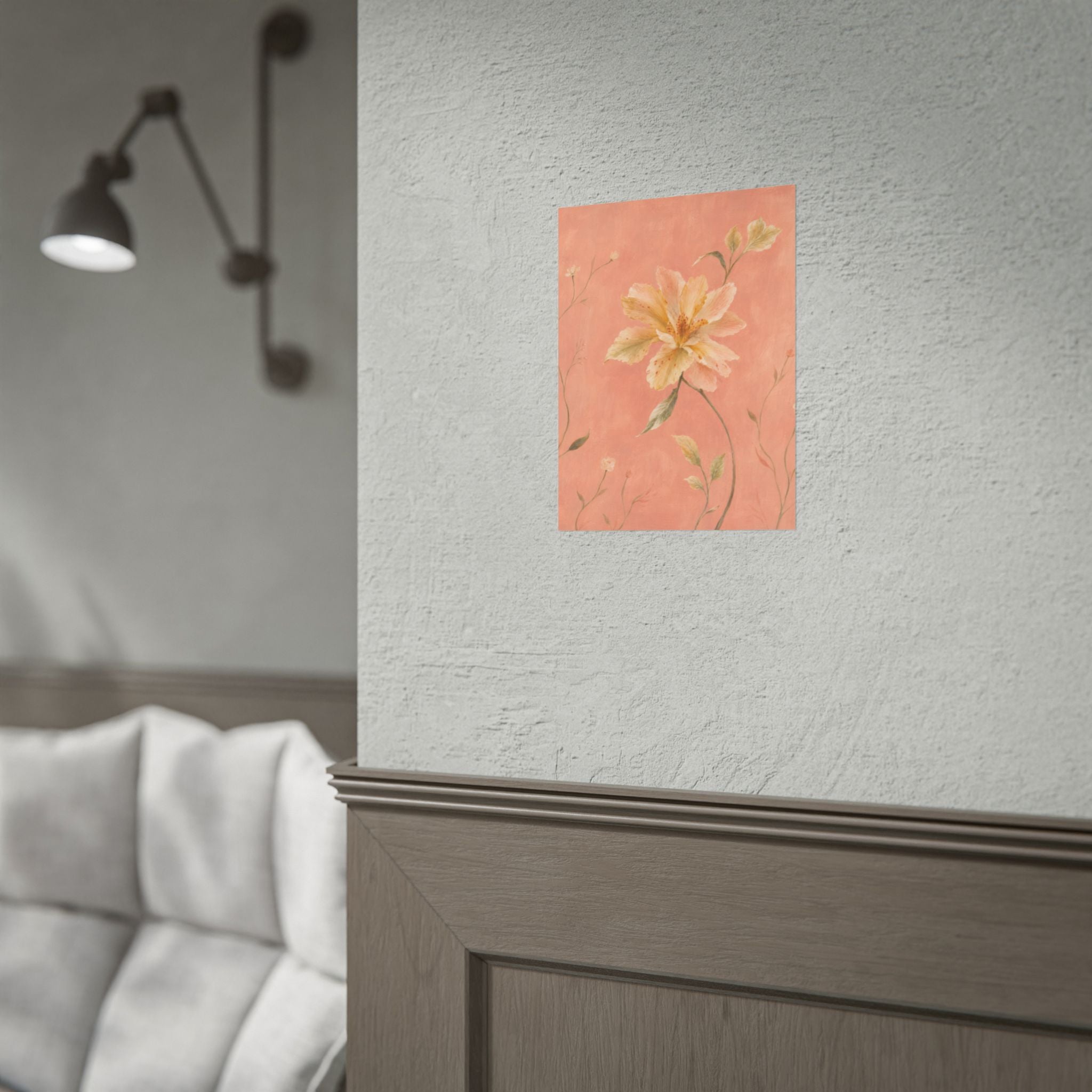 Peach Garden Flower Print