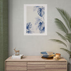 Blue Monstera Watercolor Print