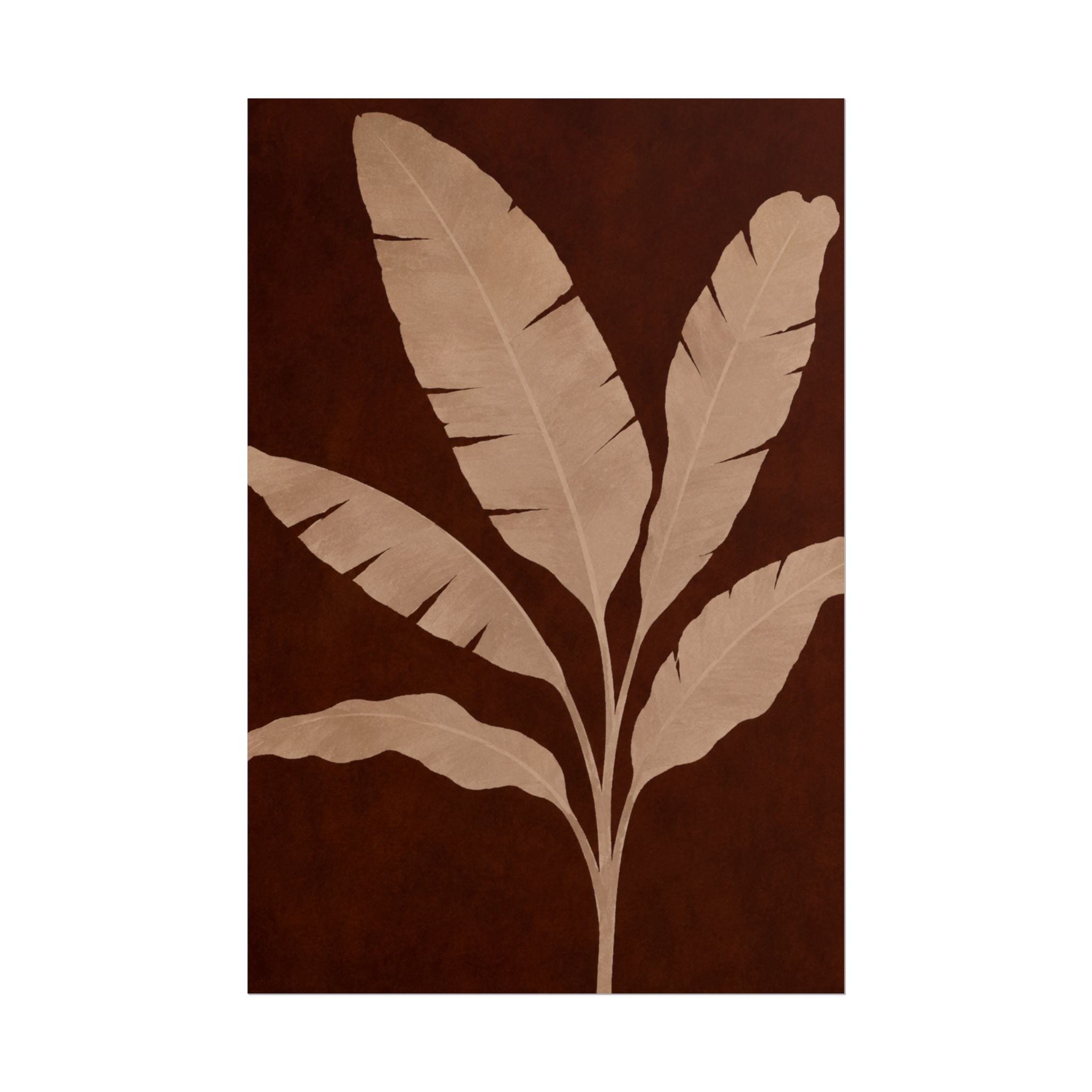 Brown Banana Leaf Print