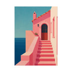 Pink Seaside Stairway Print