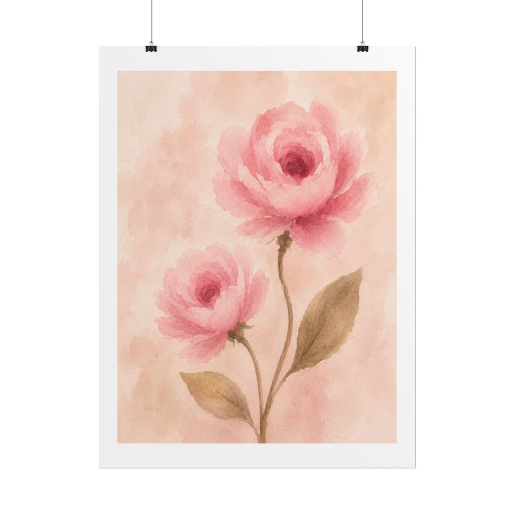 Pink Ranunculus Watercolor Print