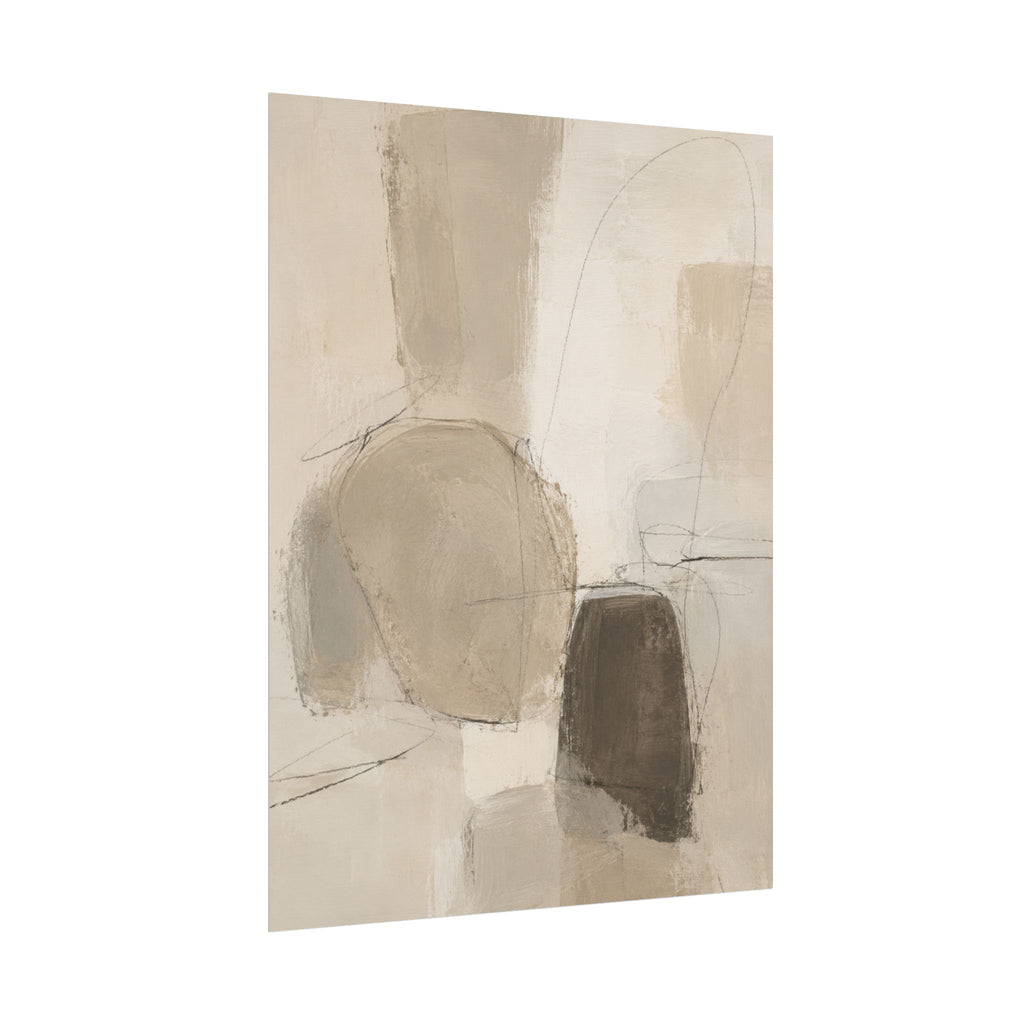 Layered Neutral Abstract Print