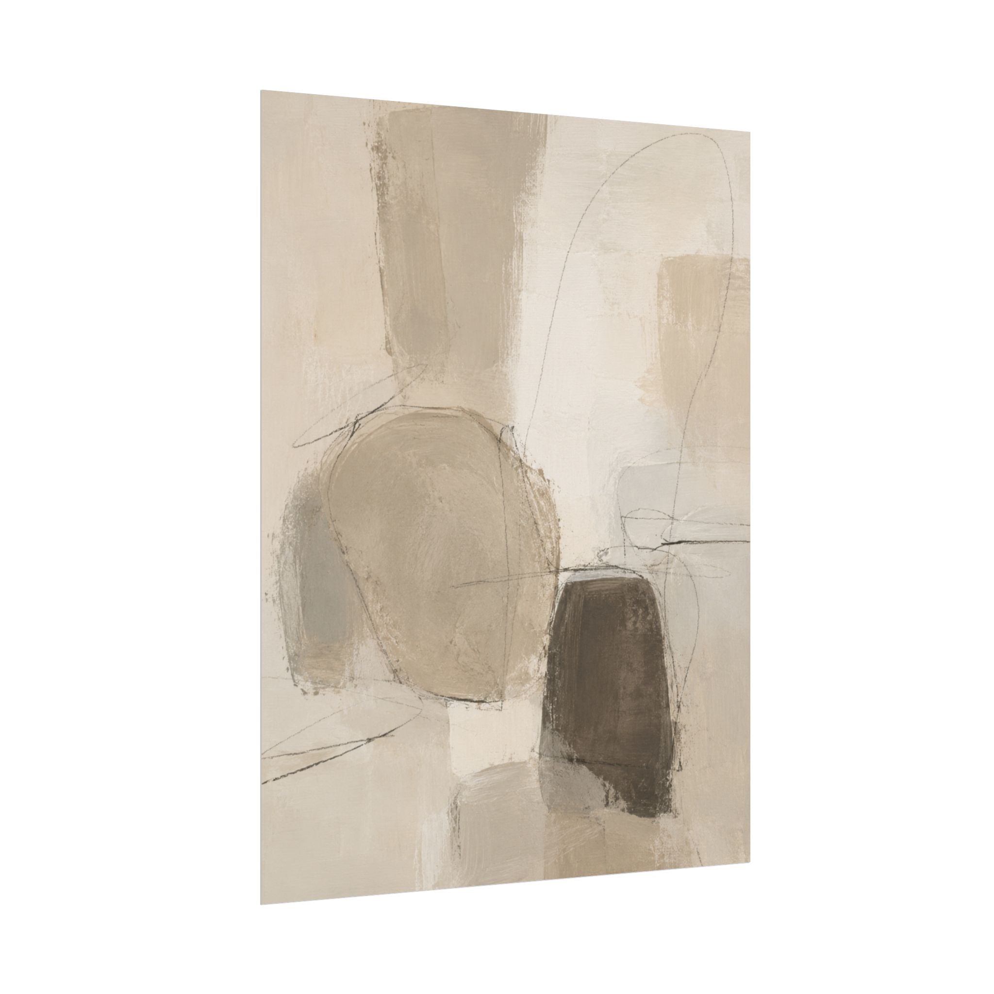 Layered Neutral Abstract Print