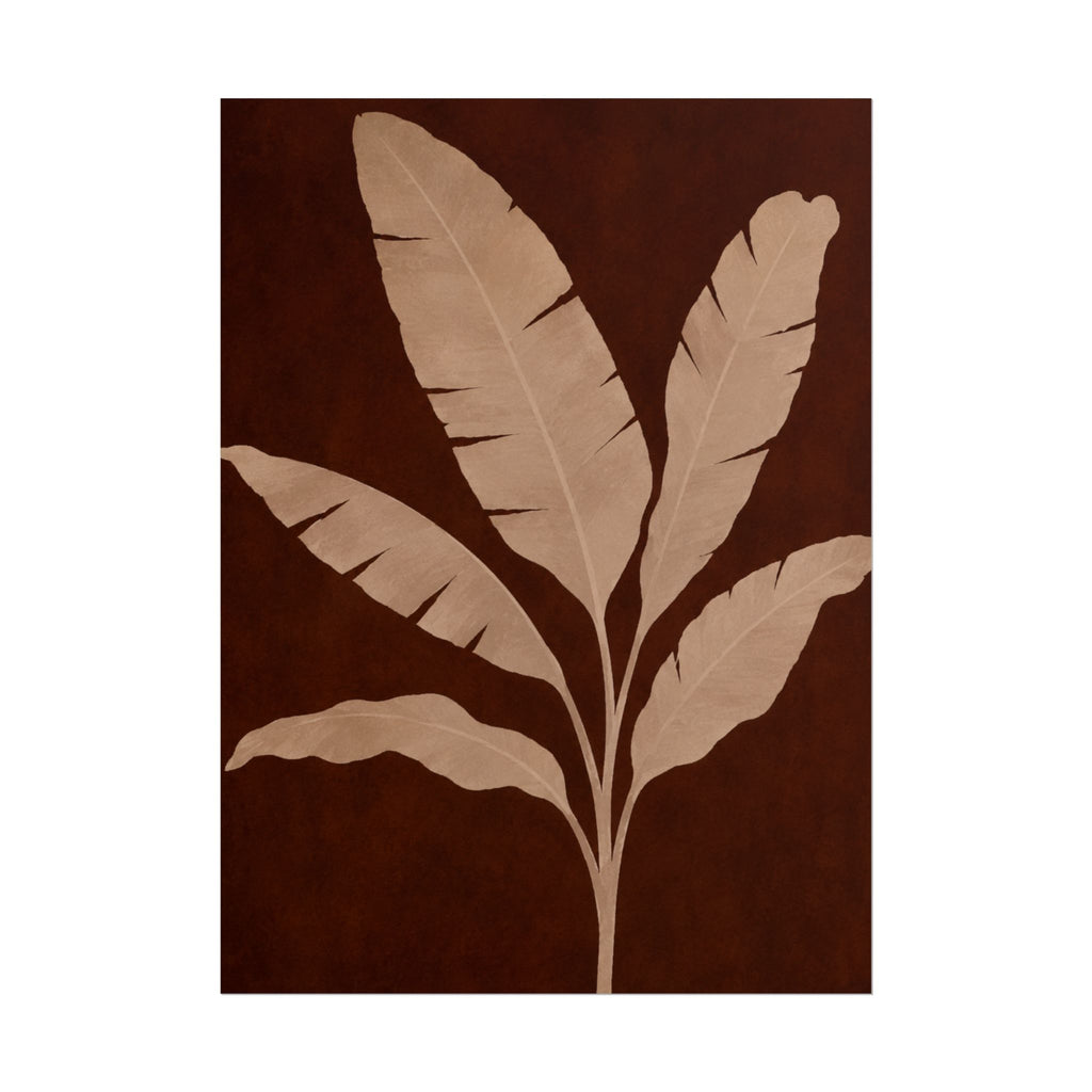 Brown Banana Leaf Print