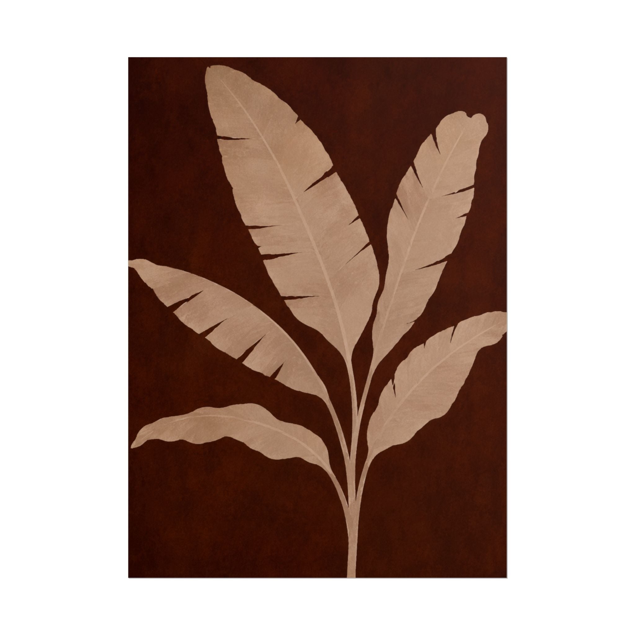 Brown Banana Leaf Print