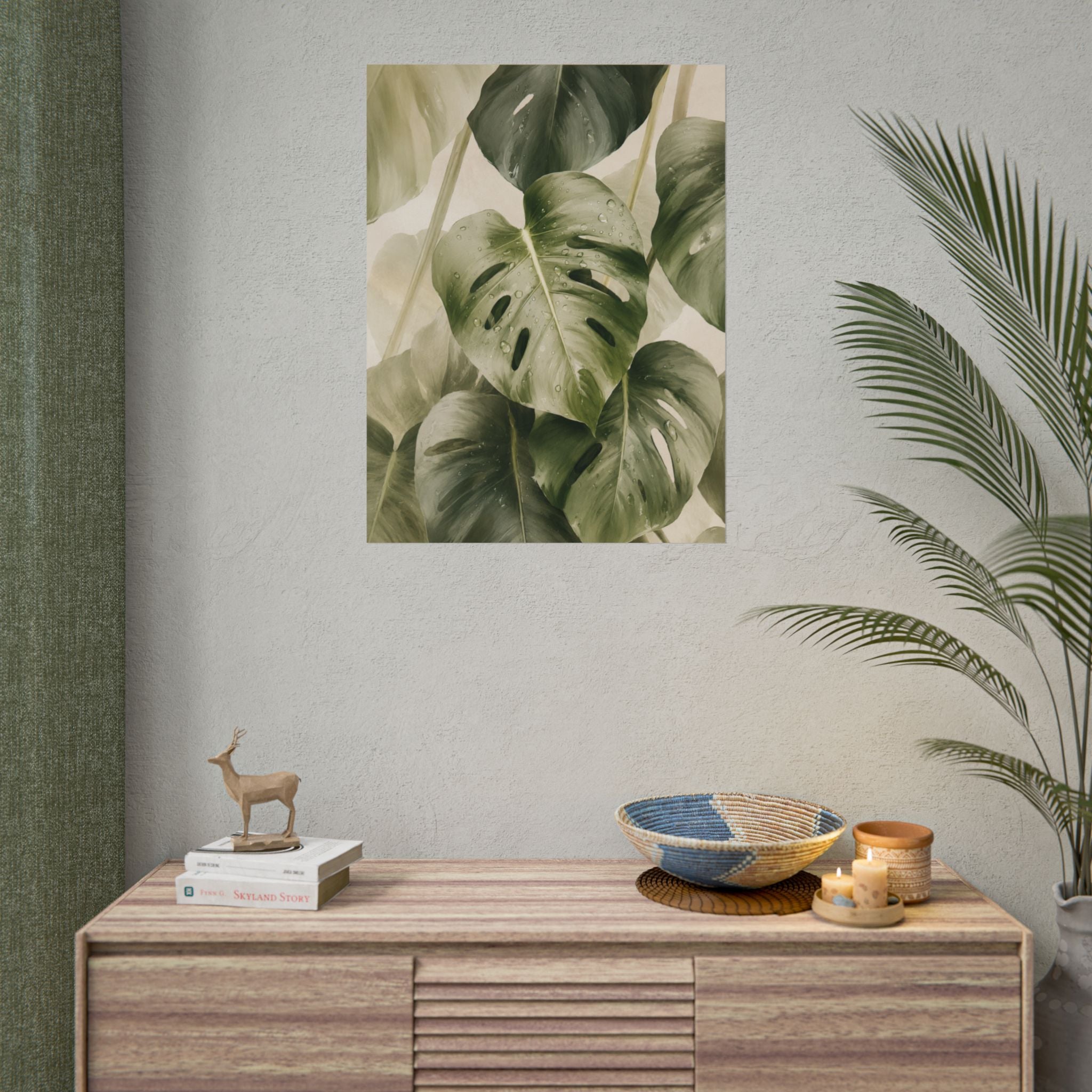 Neutral Monstera Print