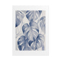 Blue Tropical Leaf Print