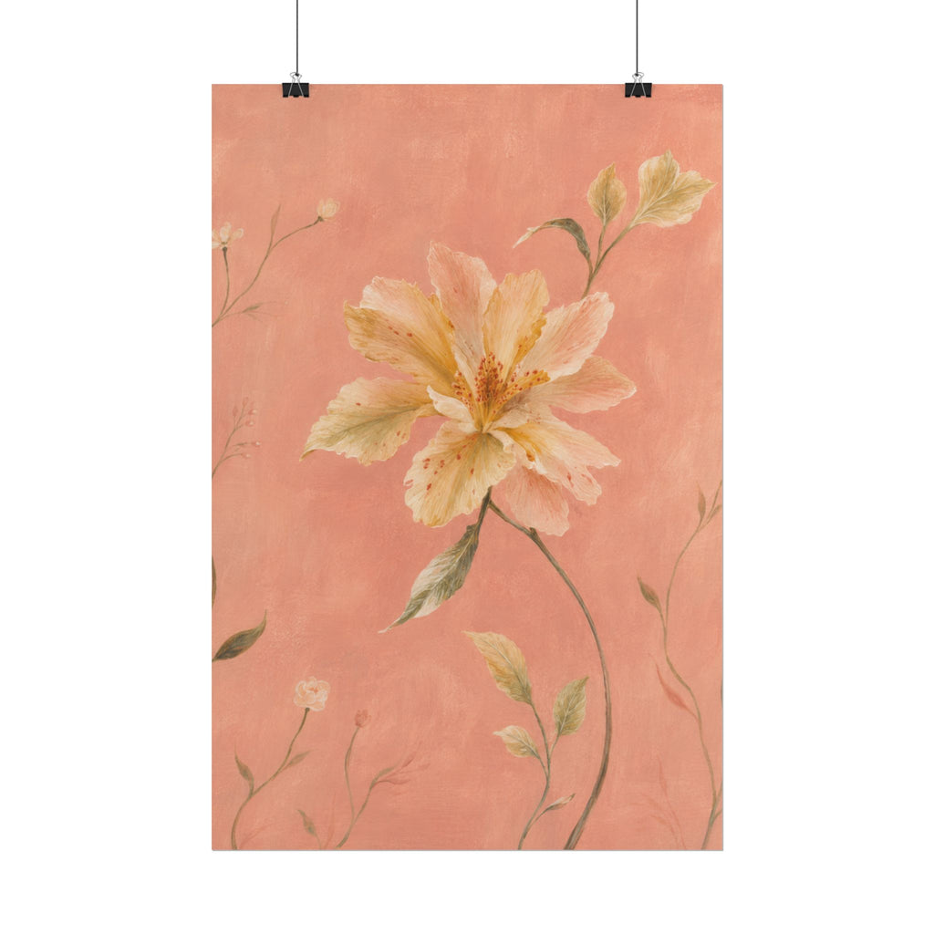 Peach Garden Flower Print