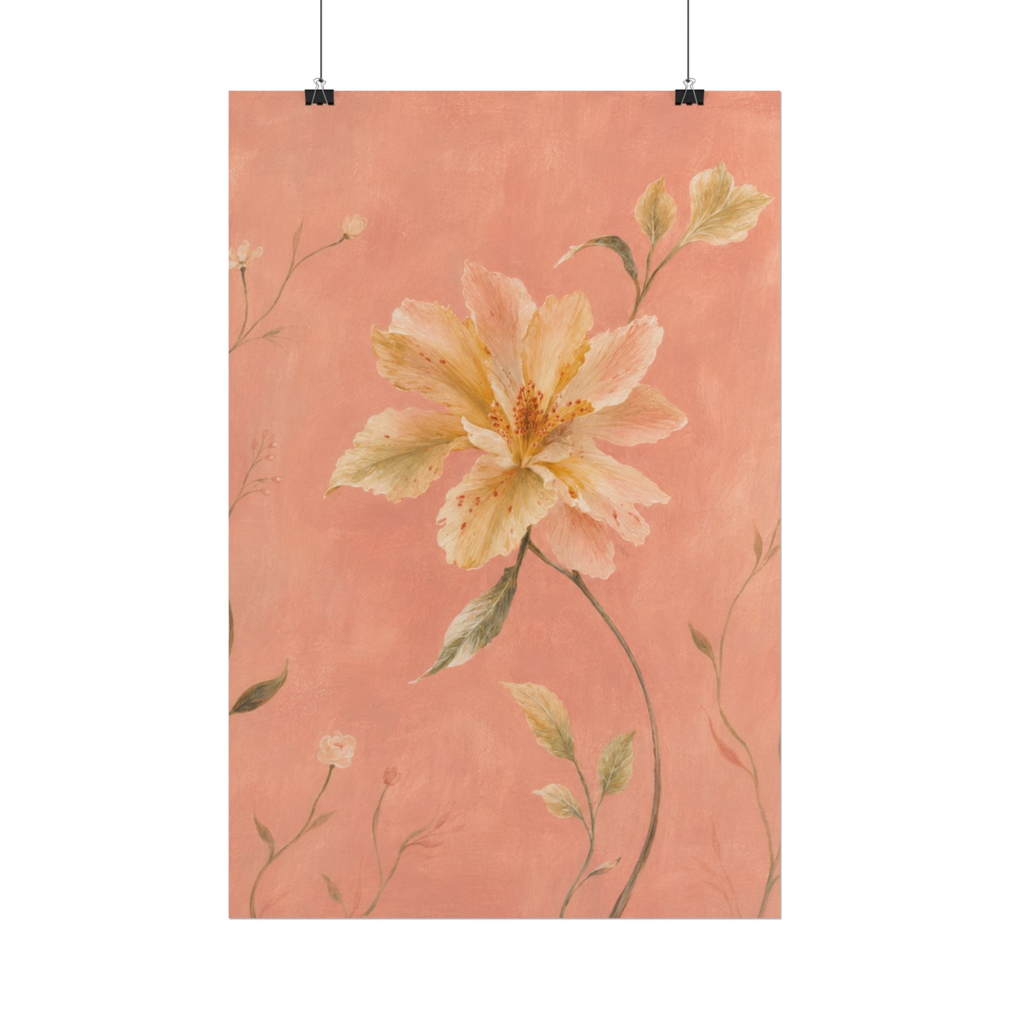 Peach Garden Flower Print