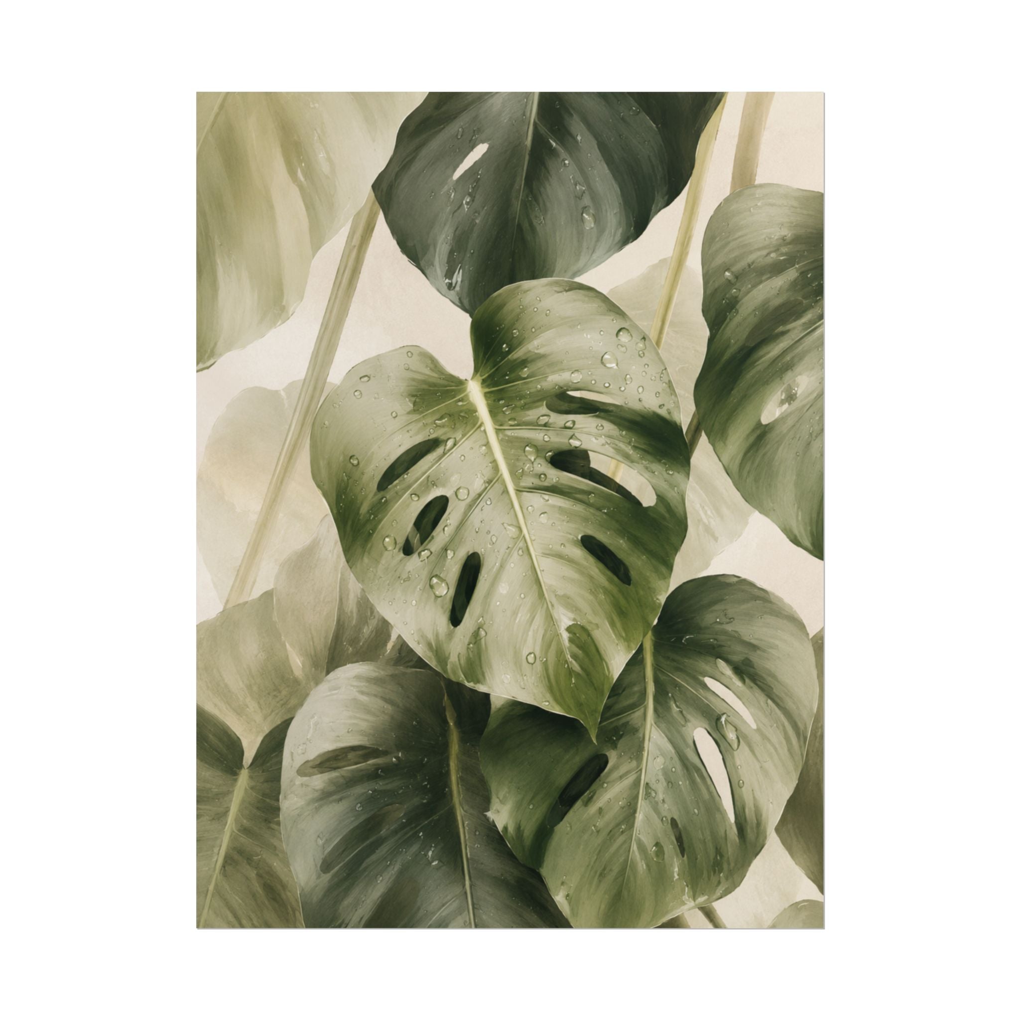 Neutral Monstera Print