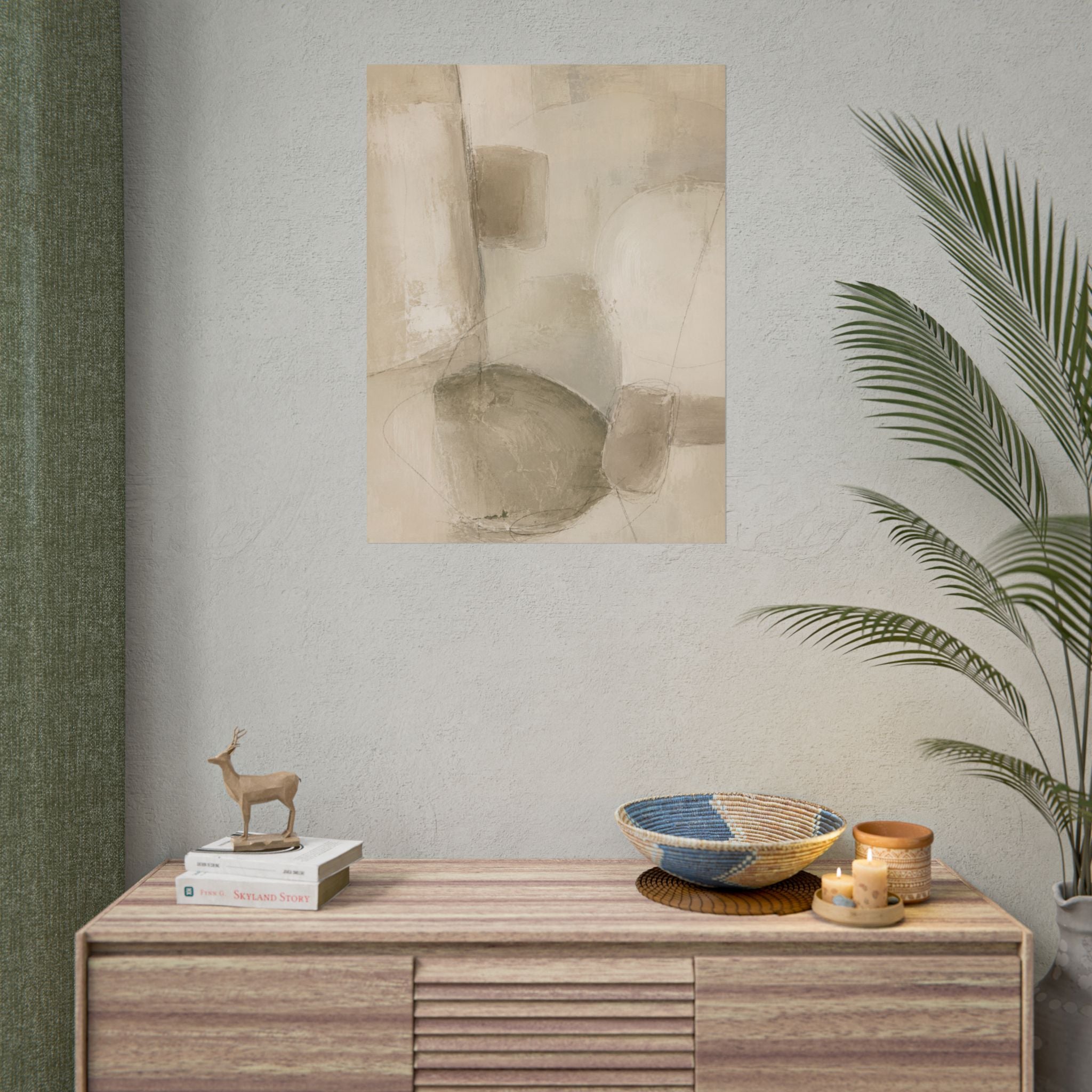Soft Neutral Abstract Print