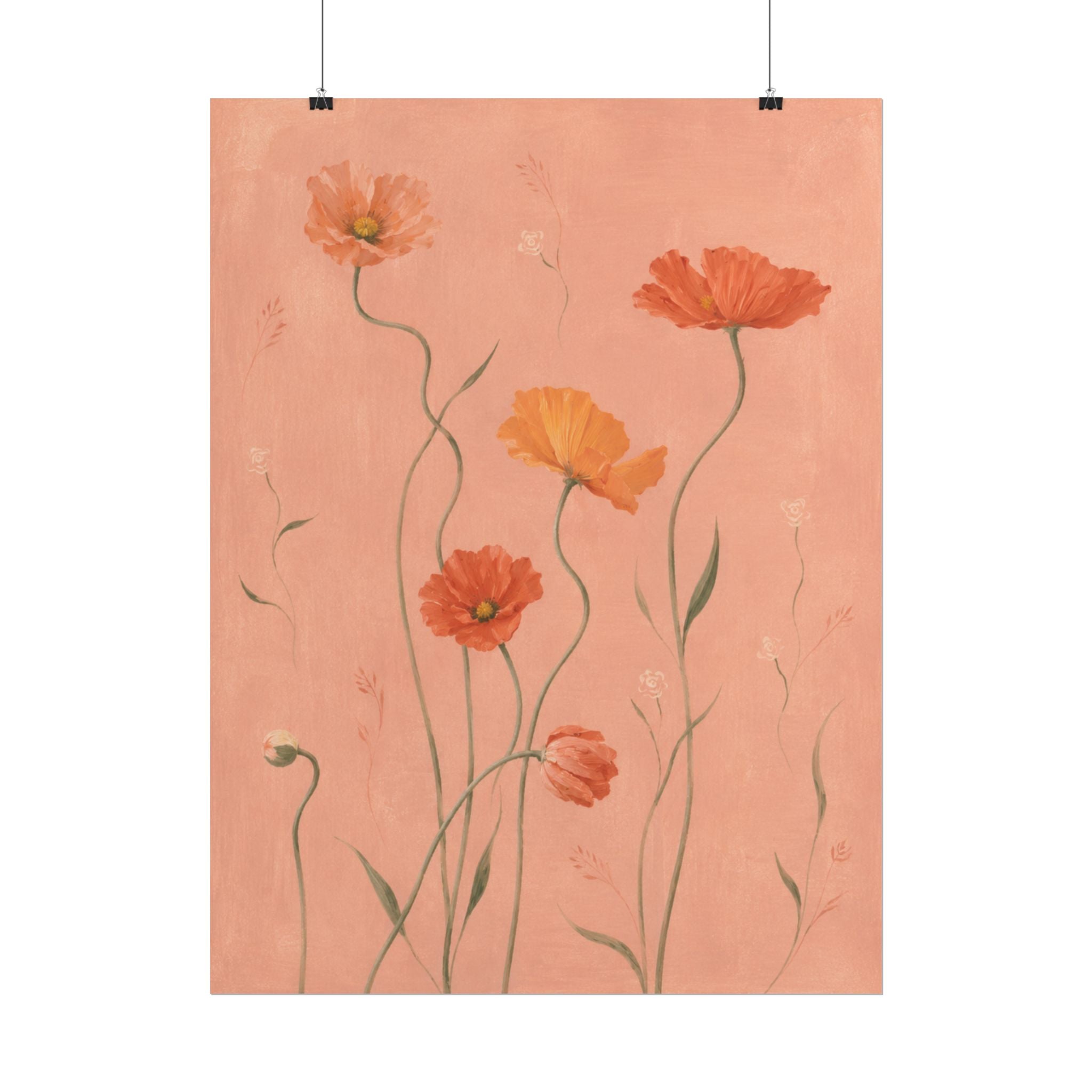 Coral Wildflower Print