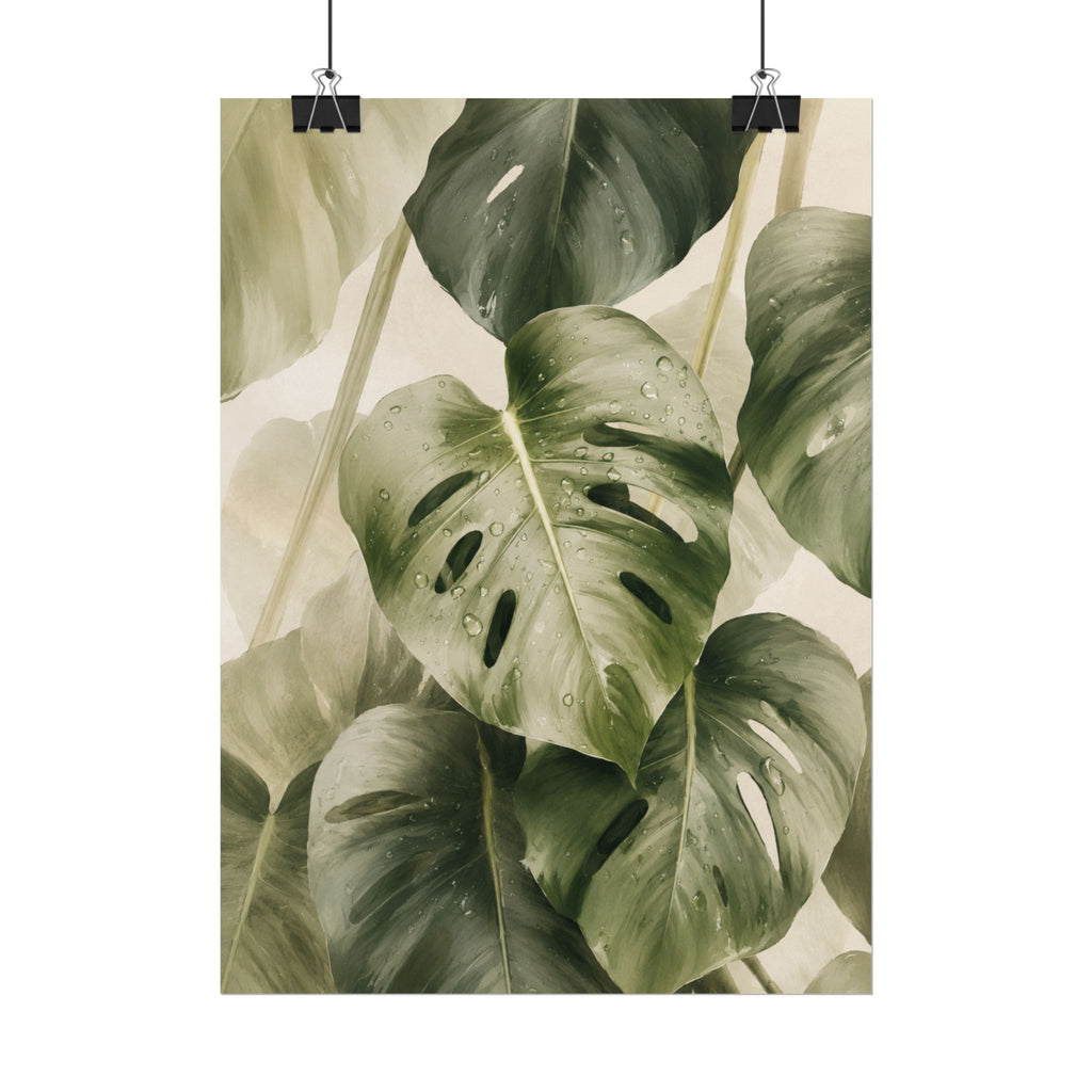 Neutral Monstera Print