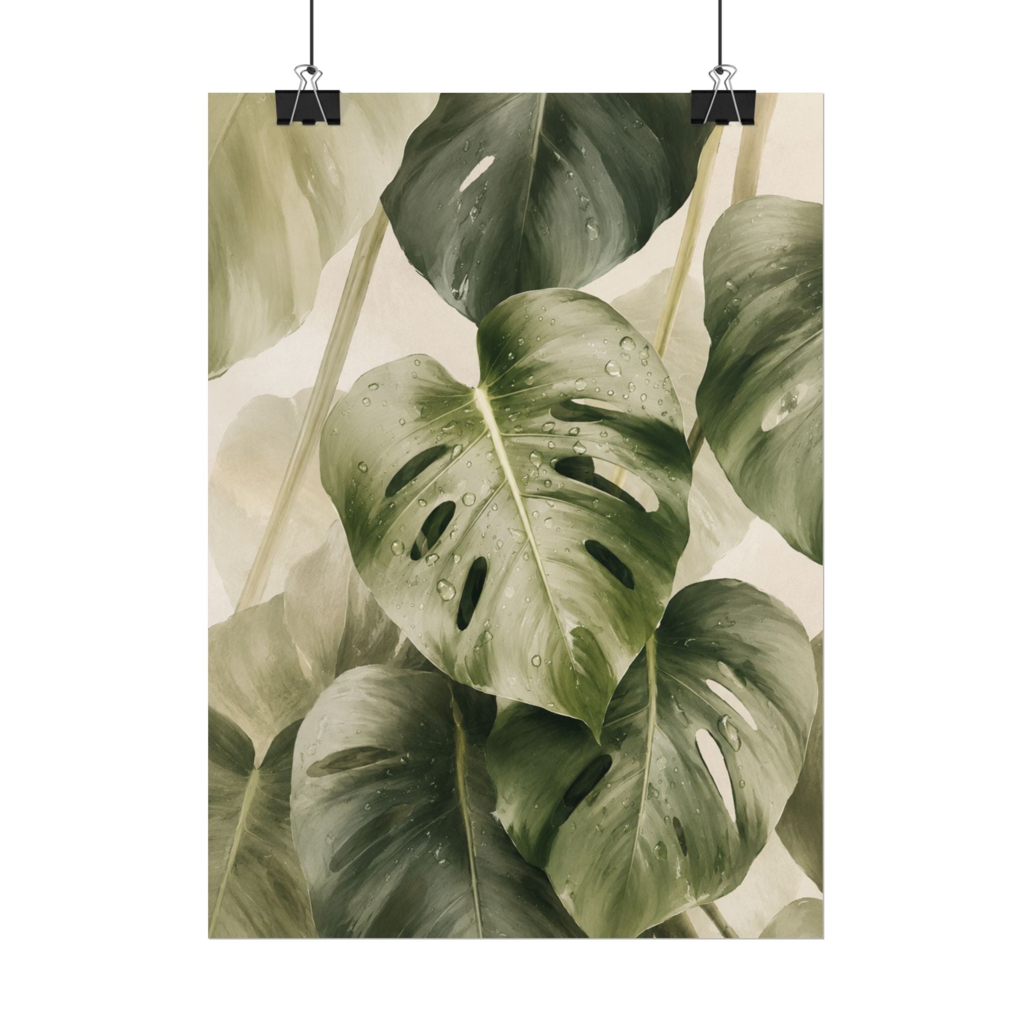 Neutral Monstera Print