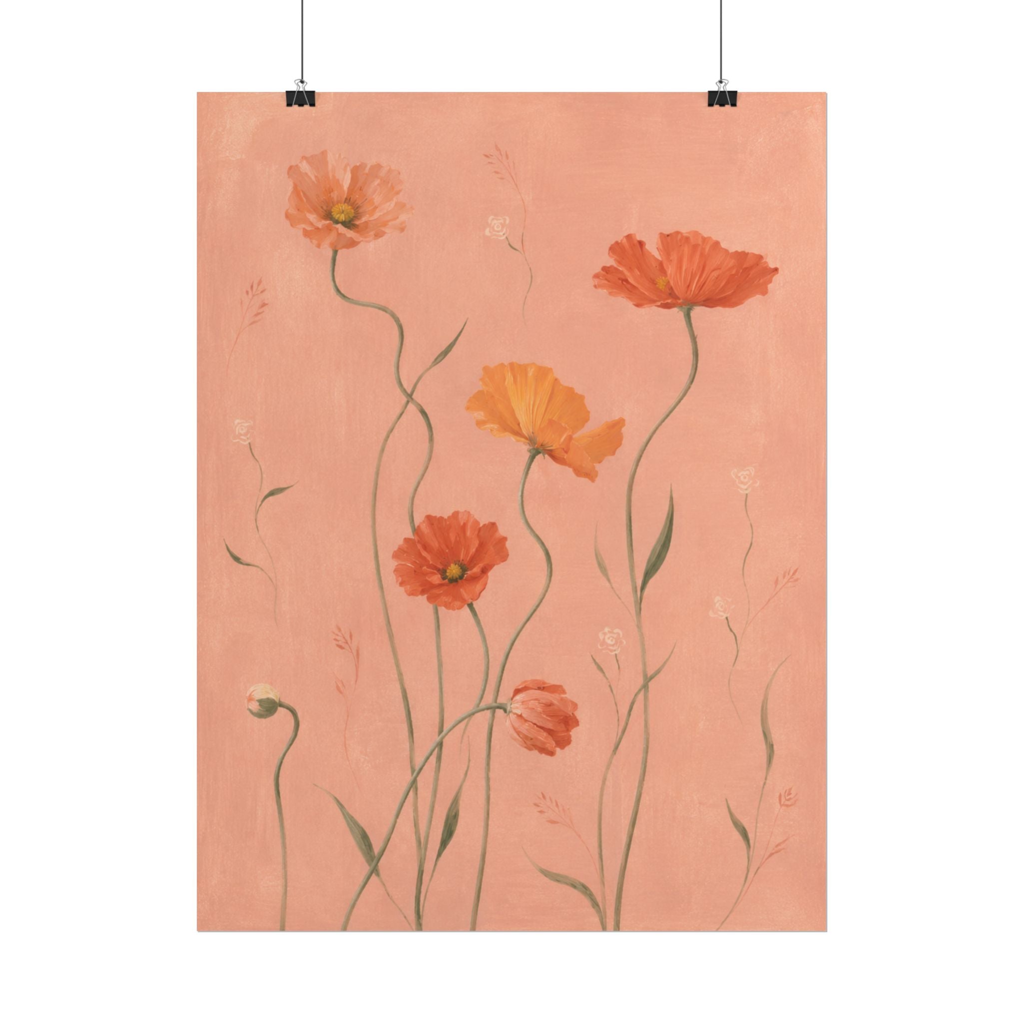 Coral Wildflower Print