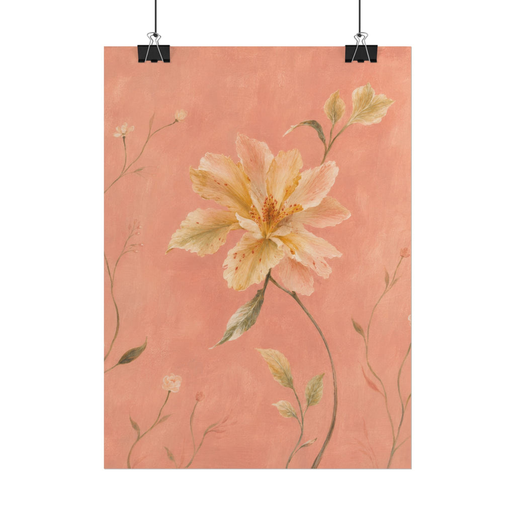 Peach Garden Flower Print
