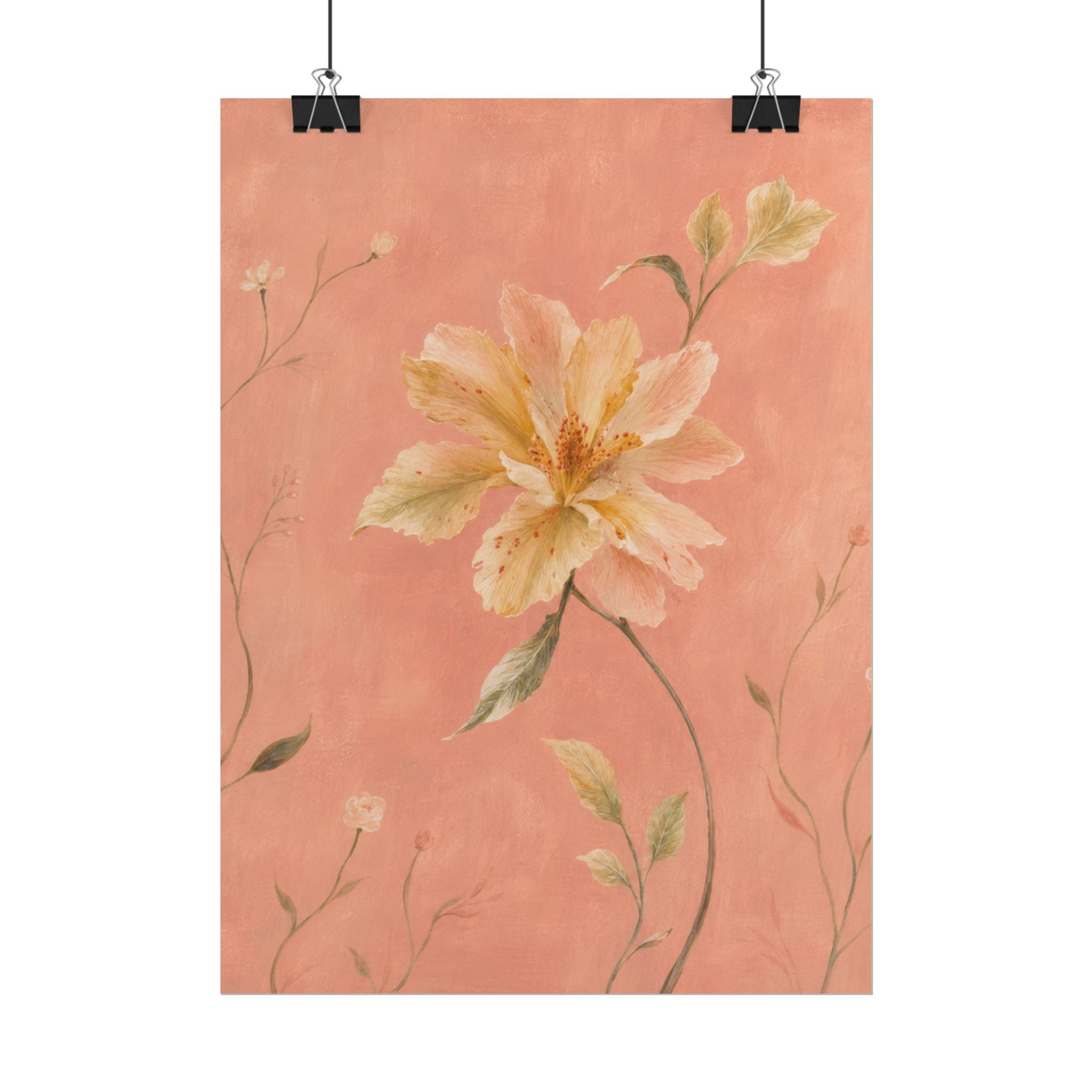 Peach Garden Flower Print