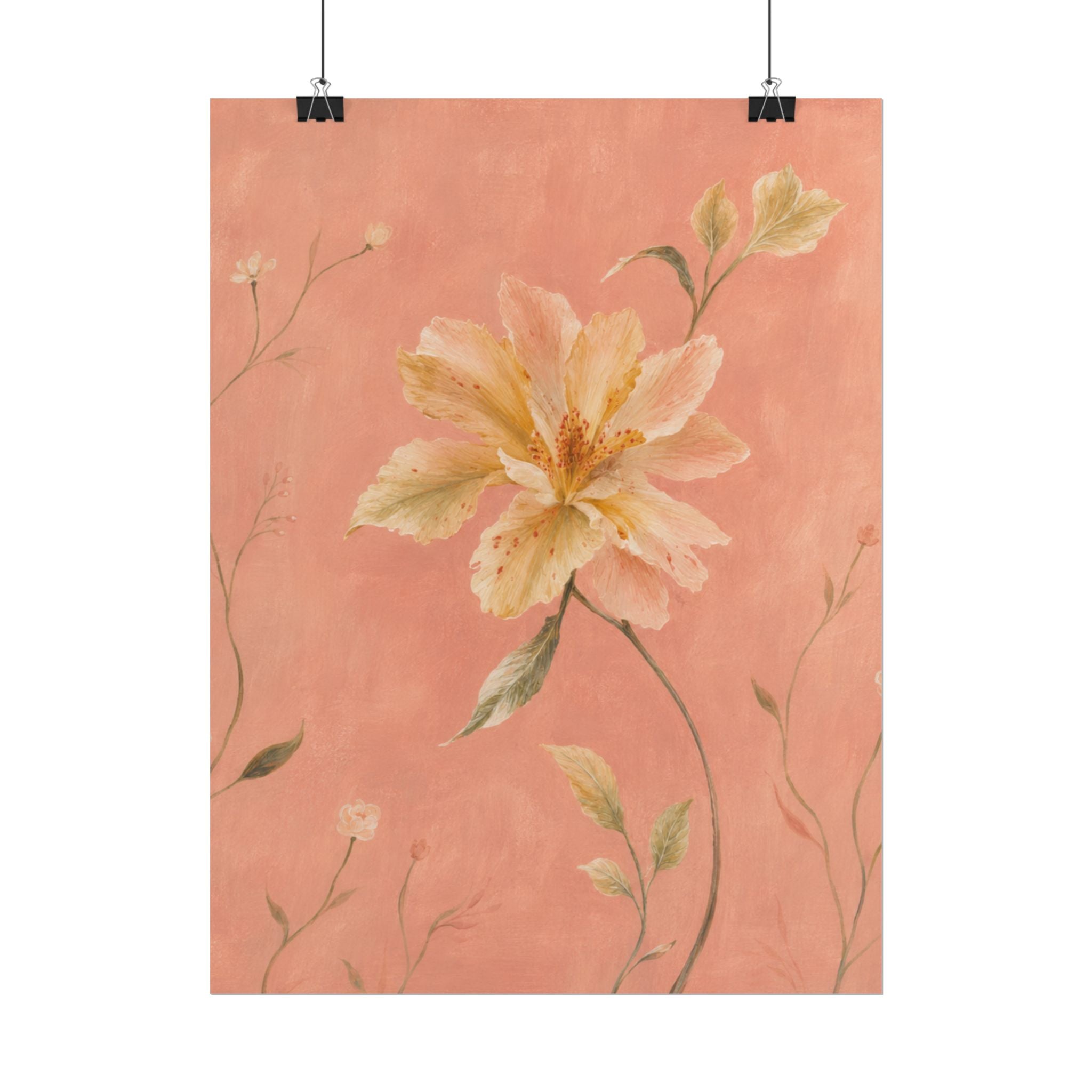 Peach Garden Flower Print