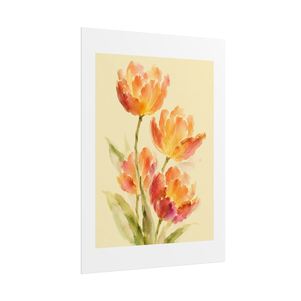 Orange Tulip Watercolor Print