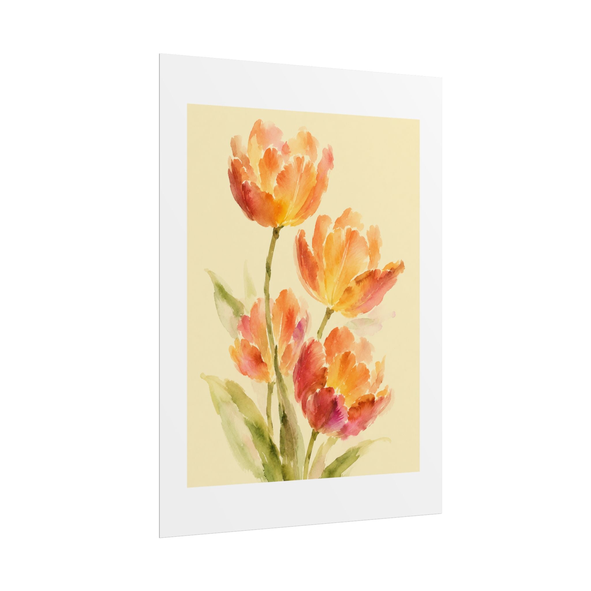 Orange Tulip Watercolor Print