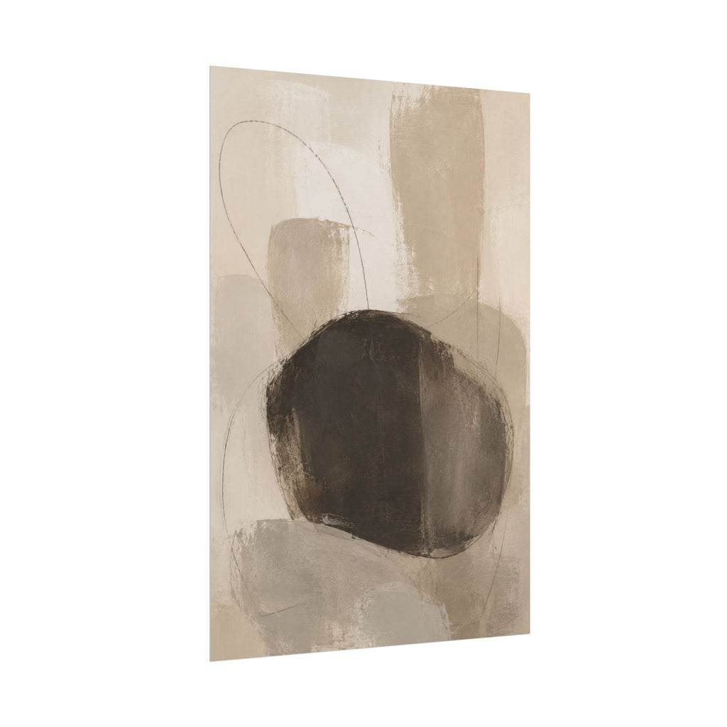 Charcoal Neutral Abstract Print