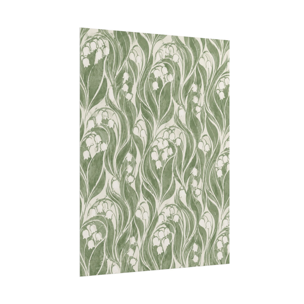 Green Lily Pattern Print