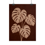 Brown Monstera Print