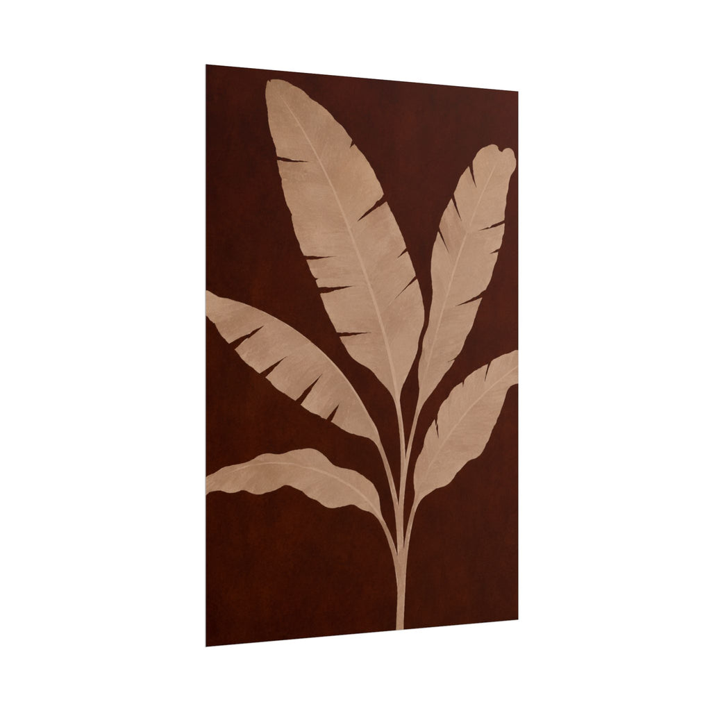 Brown Banana Leaf Print