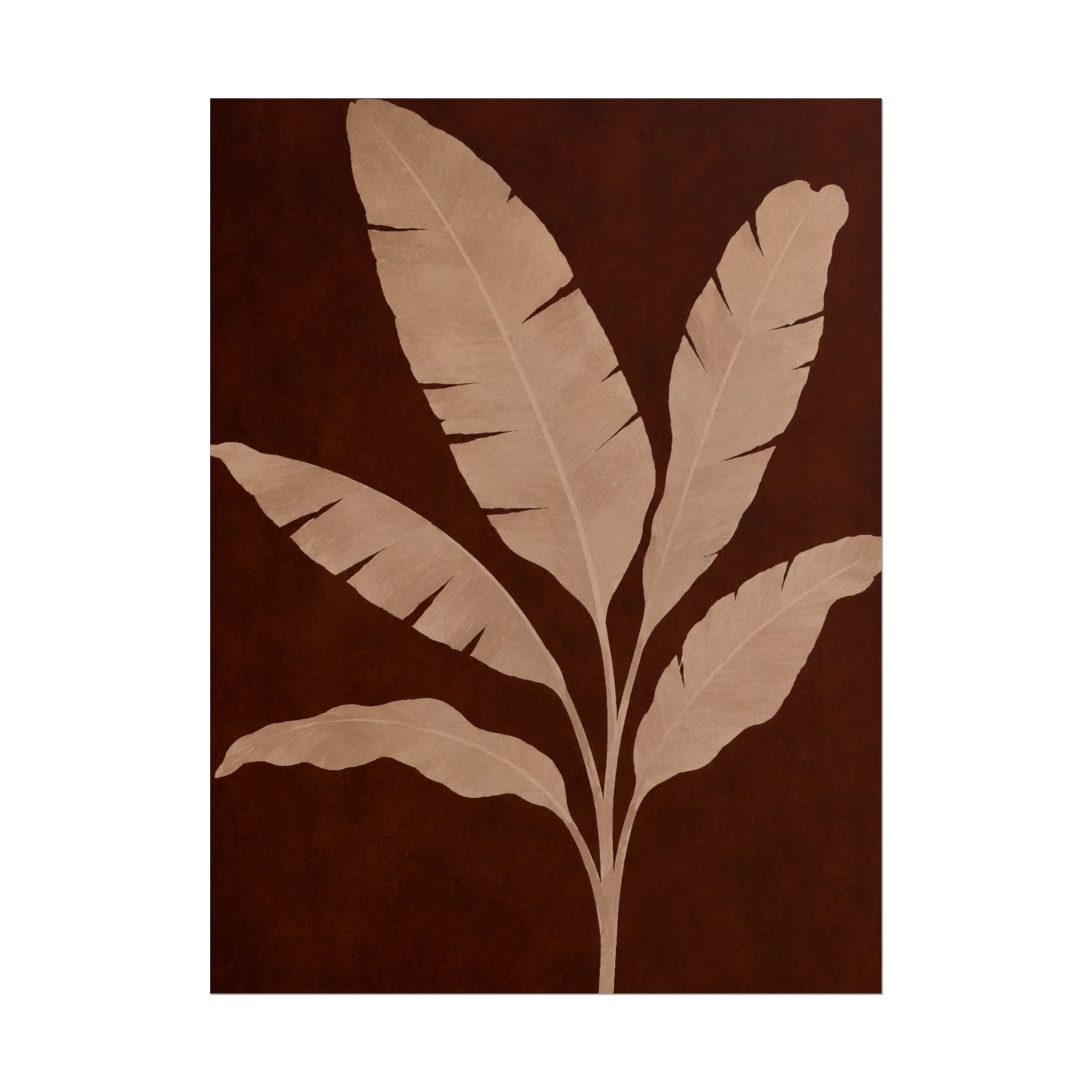 Brown Banana Leaf Print