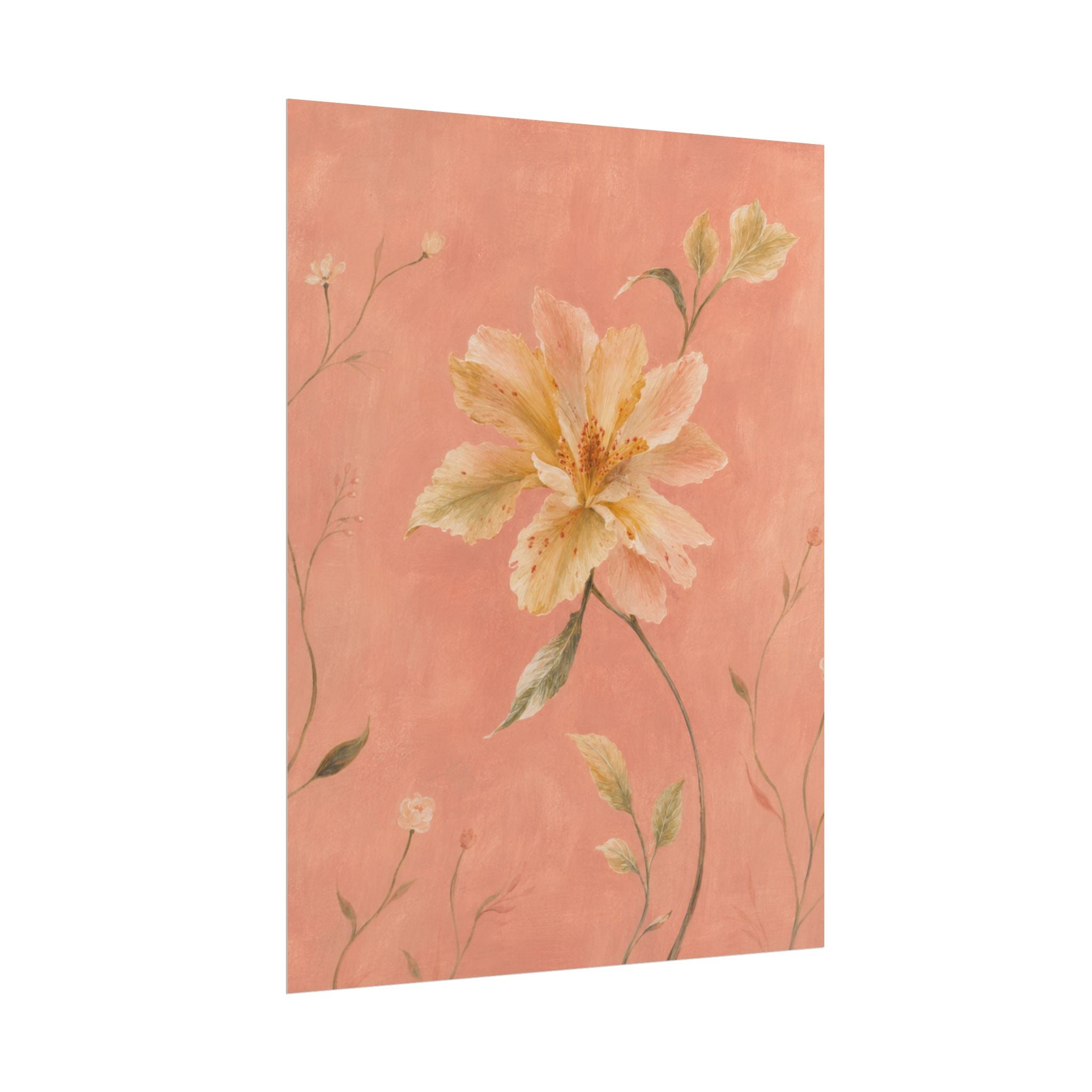 Peach Garden Flower Print