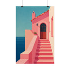 Pink Seaside Stairway Print