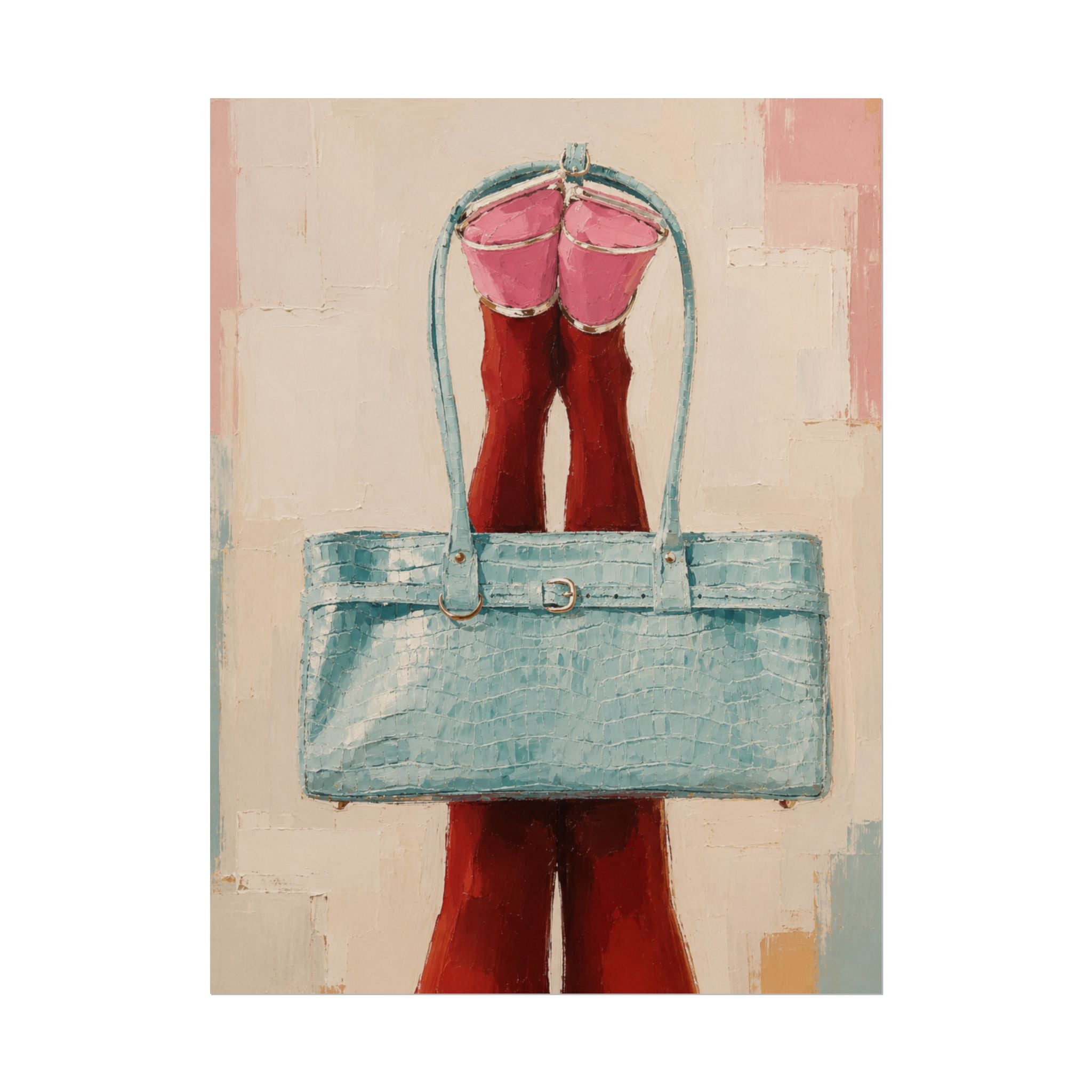 Blue Handbag Print