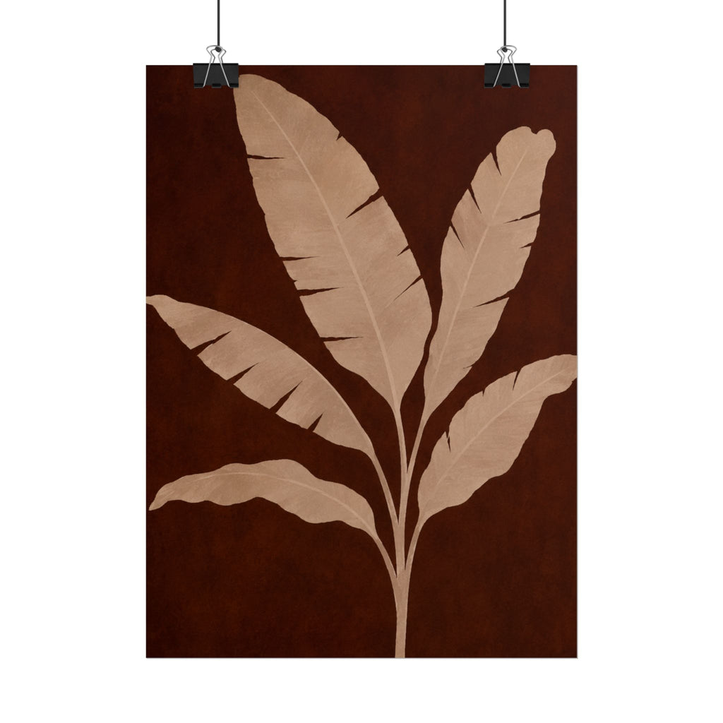 Brown Banana Leaf Print