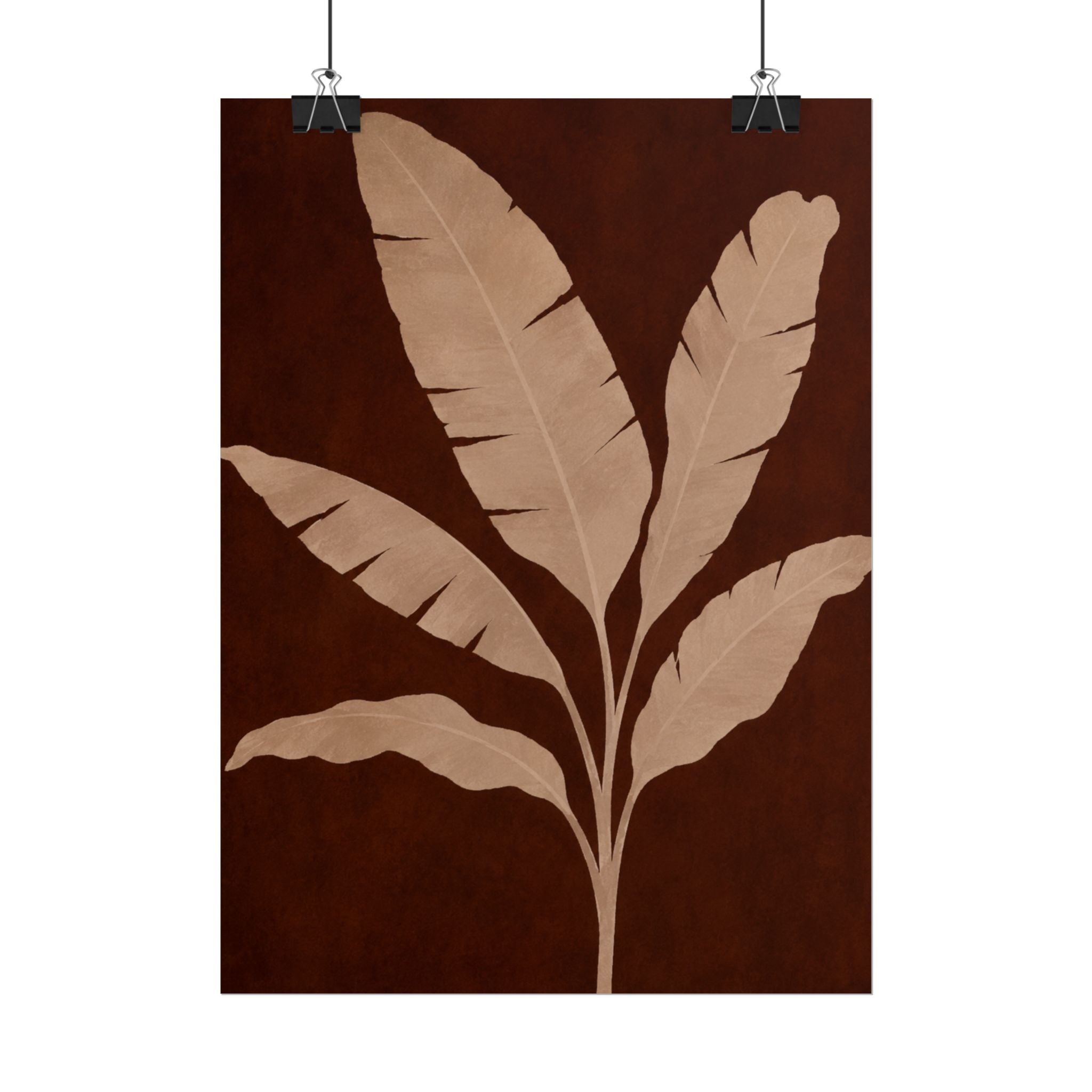 Brown Banana Leaf Print