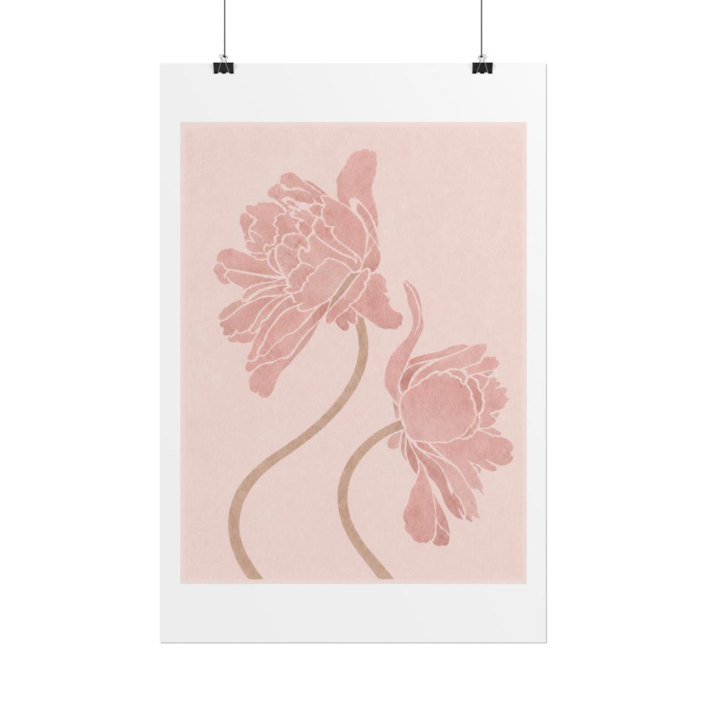 Blush Peony Line Print