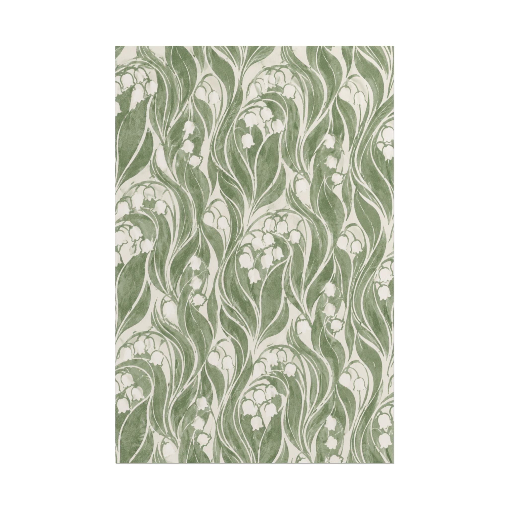Green Lily Pattern Print