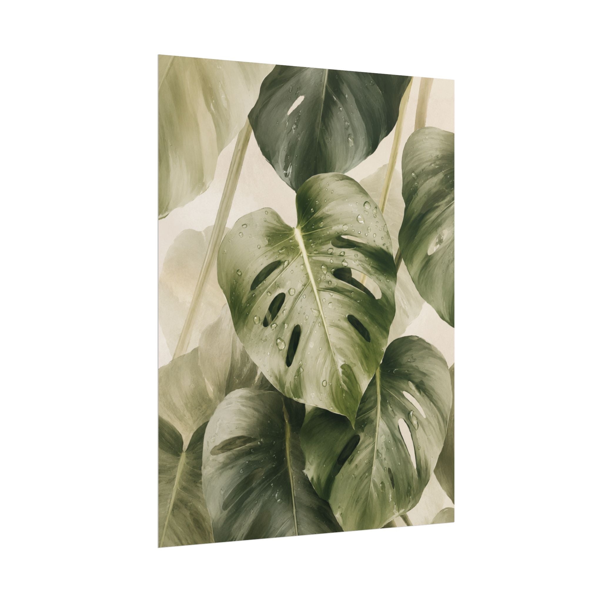 Neutral Monstera Print