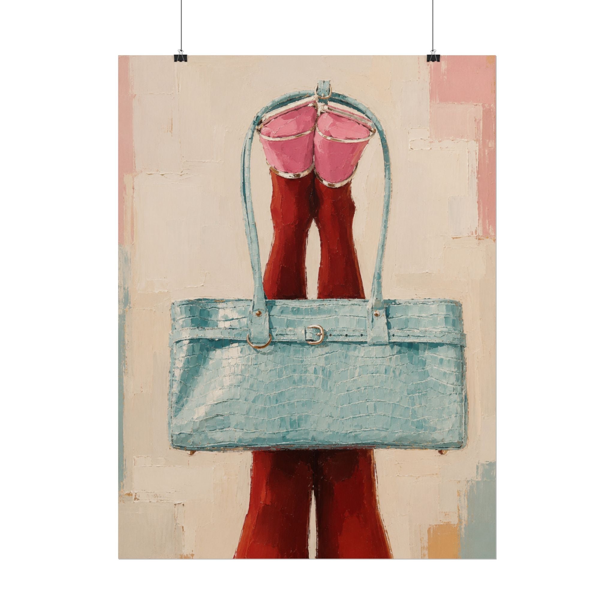 Blue Handbag Print